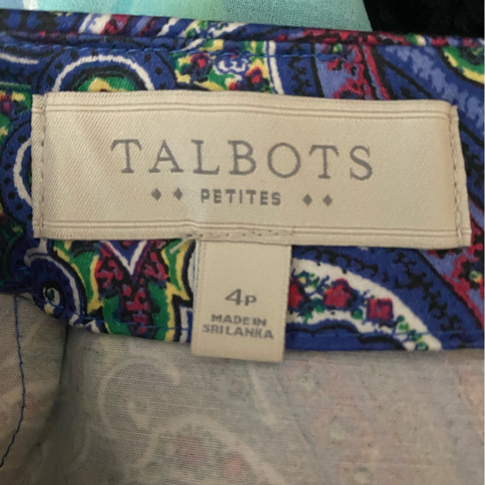 Talbots Boho Chic A-Line Mini Skirt in Blue/Purple Paisley 4P - Picture 5 of 7